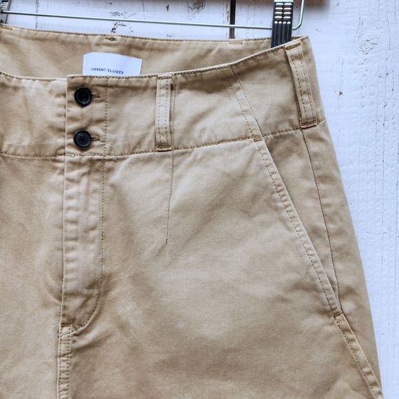 Current / Elliott Western High Rise Straight Fit Khaki Beige Pants Size 27 / 6 - Picture 7 of 11